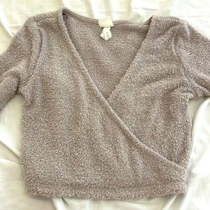 H&M cross front long sleeve crop